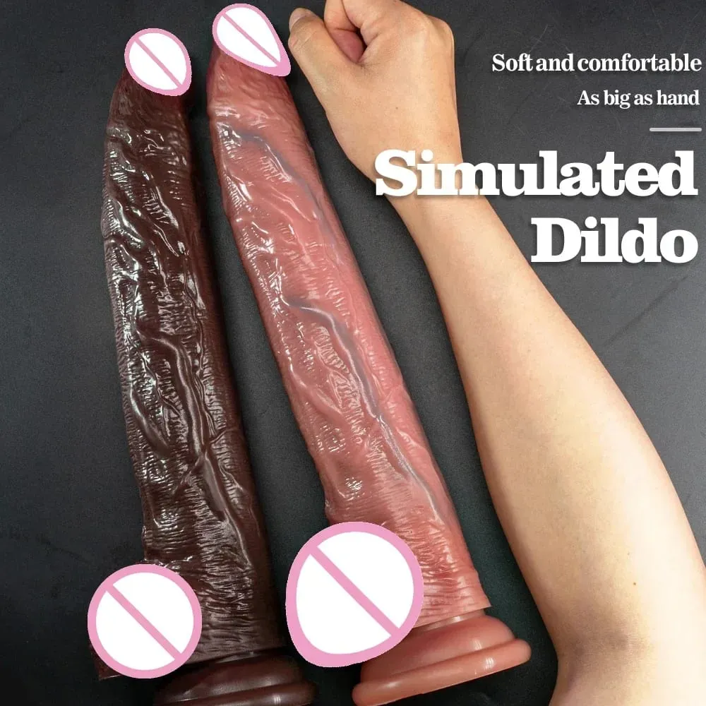 Godemiché à pénis Super Long de 13,3 pouces, doux et réaliste avec ventouse, jouets sexuels anaux pour hommes et femmes, masturbateur, énorme Phallus — image 1