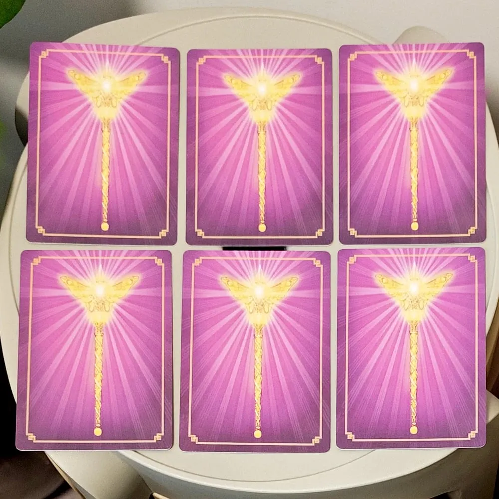 Messages magiques des fées Oracle Deck 44 pièces cartes espagnoles imprimées sur papier cartonné Double gaufrage 350GSM 10.5*7.5cm