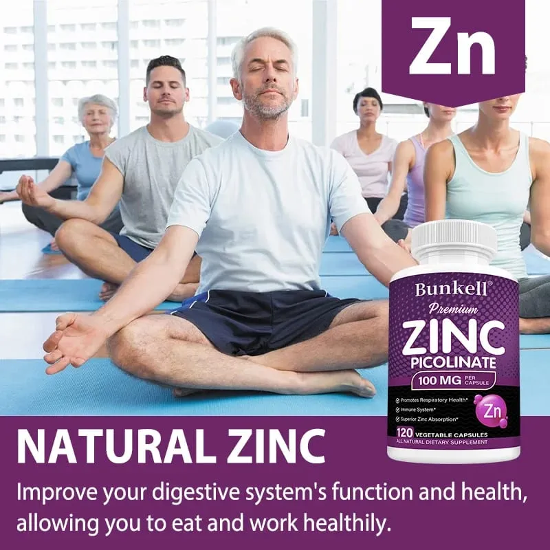 Zink Picolinate Premium 100mg Penyerapan Tinggi Sokongan Imun Kesihatan Pernafasan Pengeluaran Tenaga & Suplemen Tidur — image 3
