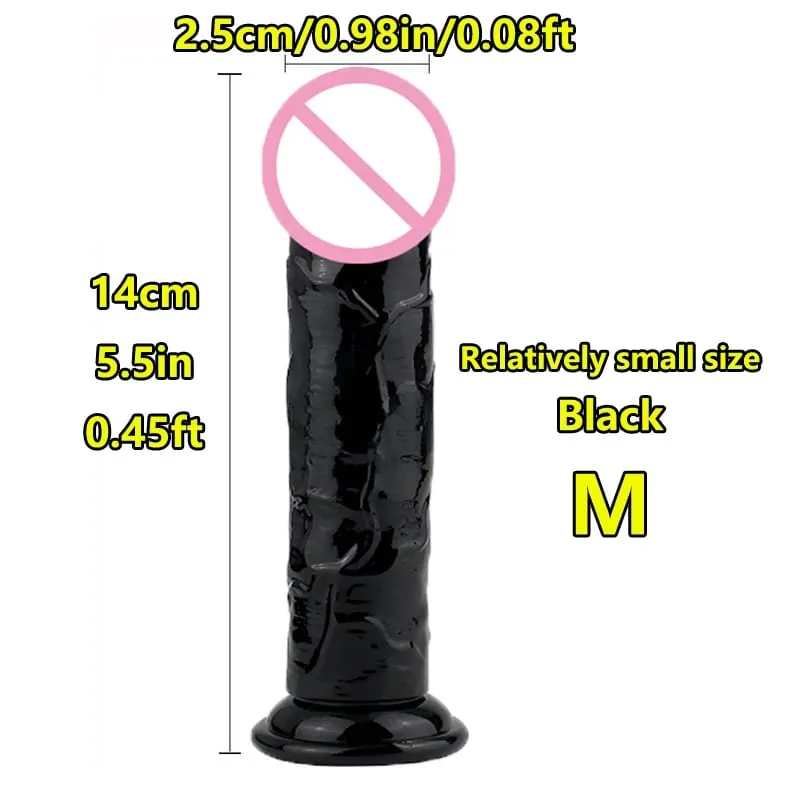 Super Cheap 7 Sizes 5 Colors Realistic Soft Jelly Dildo Suction Cup Adult Sex Toy for Women and Men Vaginal and Anal Masturbator — image 11