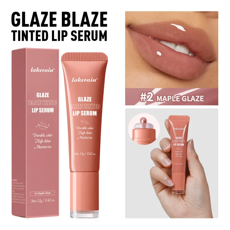 Siero per labbra colorato Smalto Idratante Alta brillantezza Colore duraturo Idratante Cura delle labbra Dewy Peachy Trattamento labbra non appiccicoso Trucco morbido — image 9