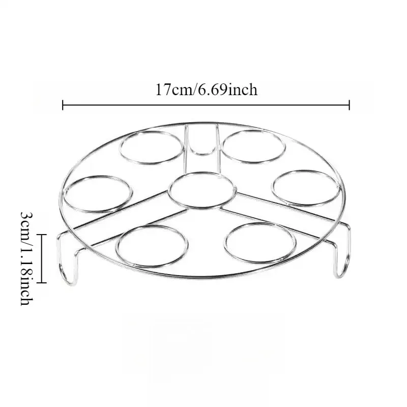 Rack de ovos a vapor de aço inoxidável, multifuncional, para uso doméstico, prateleiras mais grossas de isolamento térmico, pés altos, prateleiras para ovos cozidos no vapor, 1 peça