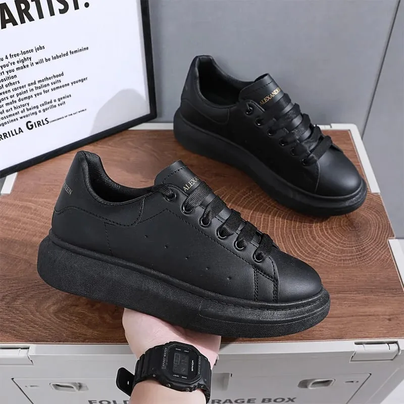Weiß Vulkanisierte Turnschuhe männer Wohnungen Bequeme Schuhe Schnüren Zapatillas Hombre Frauen Casual Turnschuhe Plus Größe 35-45 — image 3