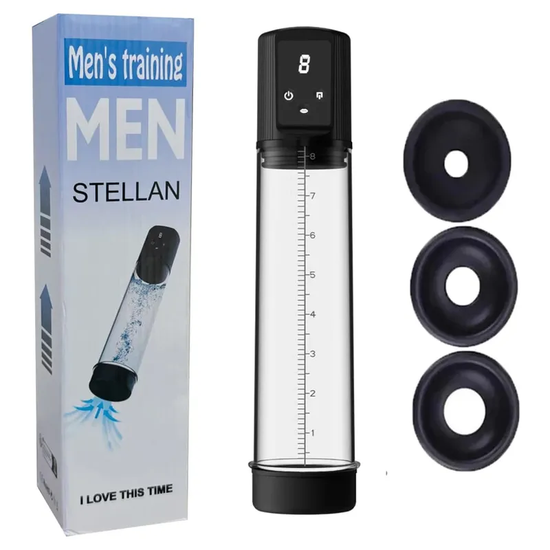 Automatisk mandlig masturbator Air Water Extender med 9 træningstryk og 4 sugetilstande Voksen sexlegetøj til mænd erektion