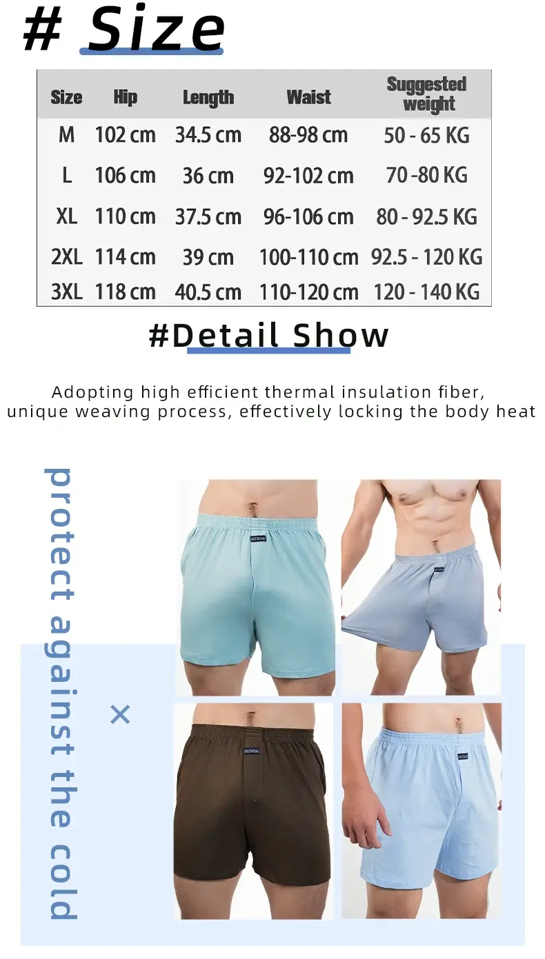 1 STÜCK Große Unterhose Solide Pyjamahose Zu Hause Plus Größe Boxershorts Für Männer Hohe Taille Allo Hosen Baumwollhosen Schlafhosen — image 2