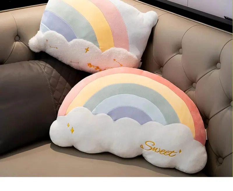 INS HOT Colore della caramella Nuvola Stella Peluche Cuscino Arcobaleno colorato Corona Cuscino Cuscino Divano Decorazione della casa Cuscino di tiro Giocattolo — image 10