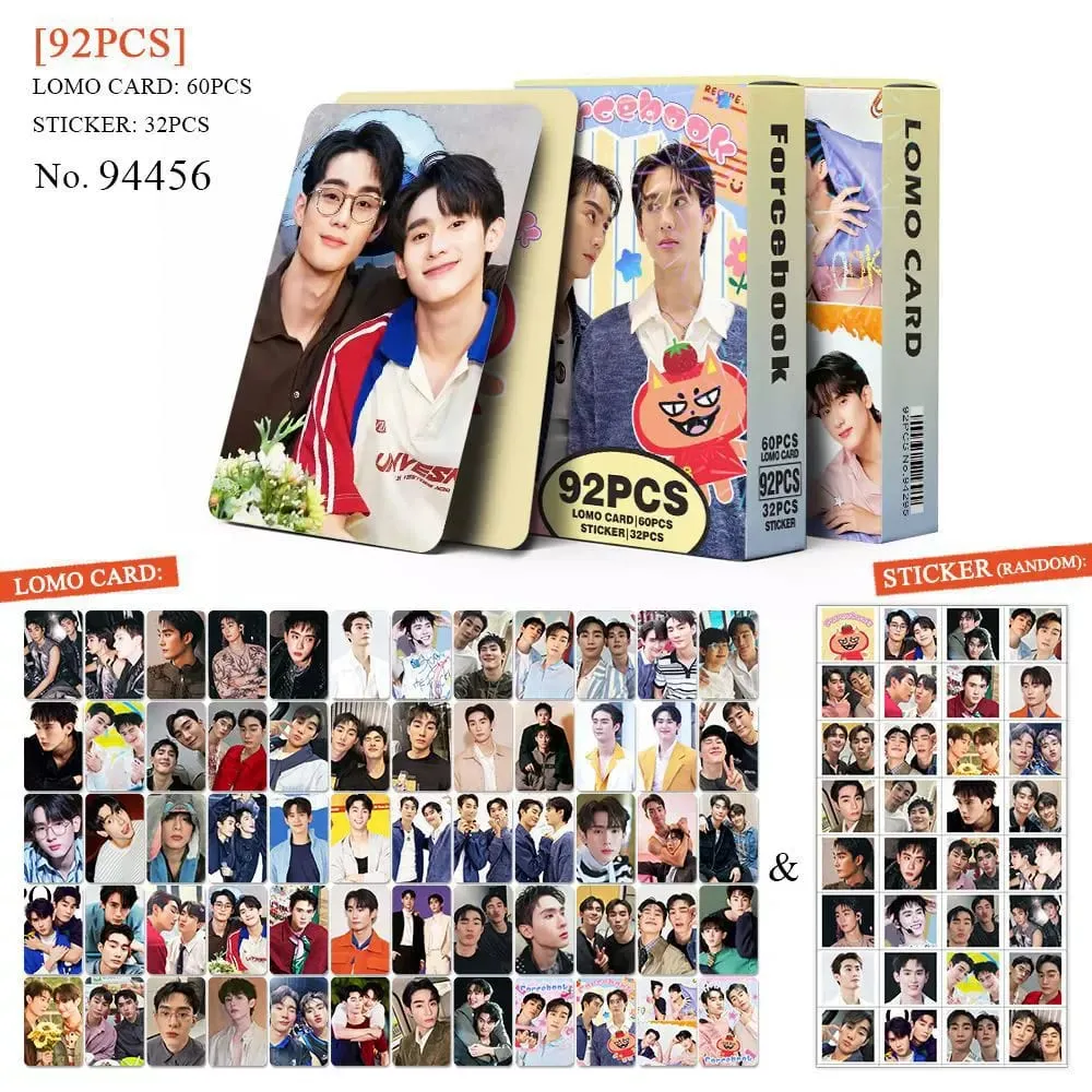 92PCS Forcebook Thai Star Photo Cards Set with Stickers - Force & Book LOMO Collectible Cards for Scrapbook & Fan Support — image 1