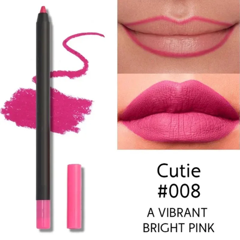 Nude Brown Lip Liner ดินสอลิปสติก Matte Smooth Waterproof Lipliner Long Lasting Non-stick Cup ลิปสติกปากกาความงามเครื่องสำอาง — image 13