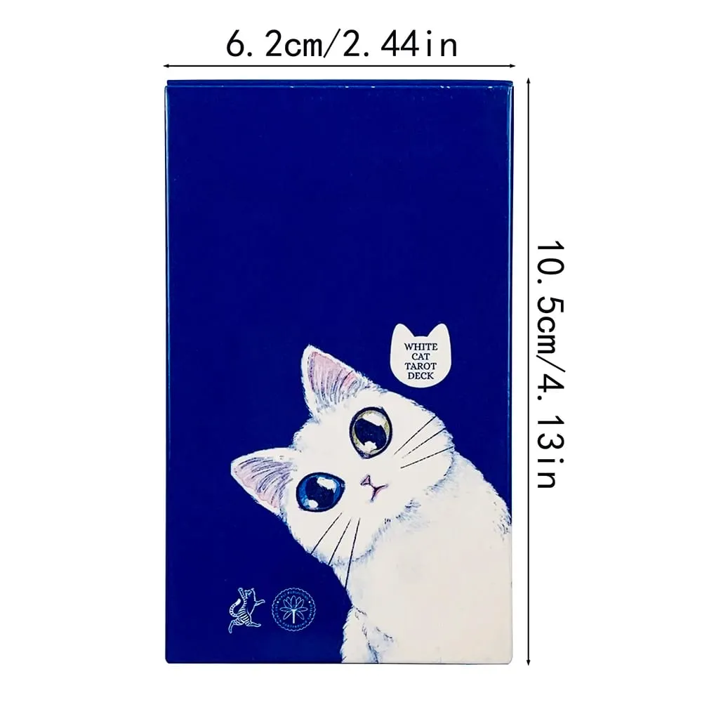 Nuovo mazzo di tarocchi del gatto bianco Un gioco Borad in edizione a tema gatto da 78 per gli amanti dei gatti, ottimo per la meditazione divinatoria e i giochi di società — image 6