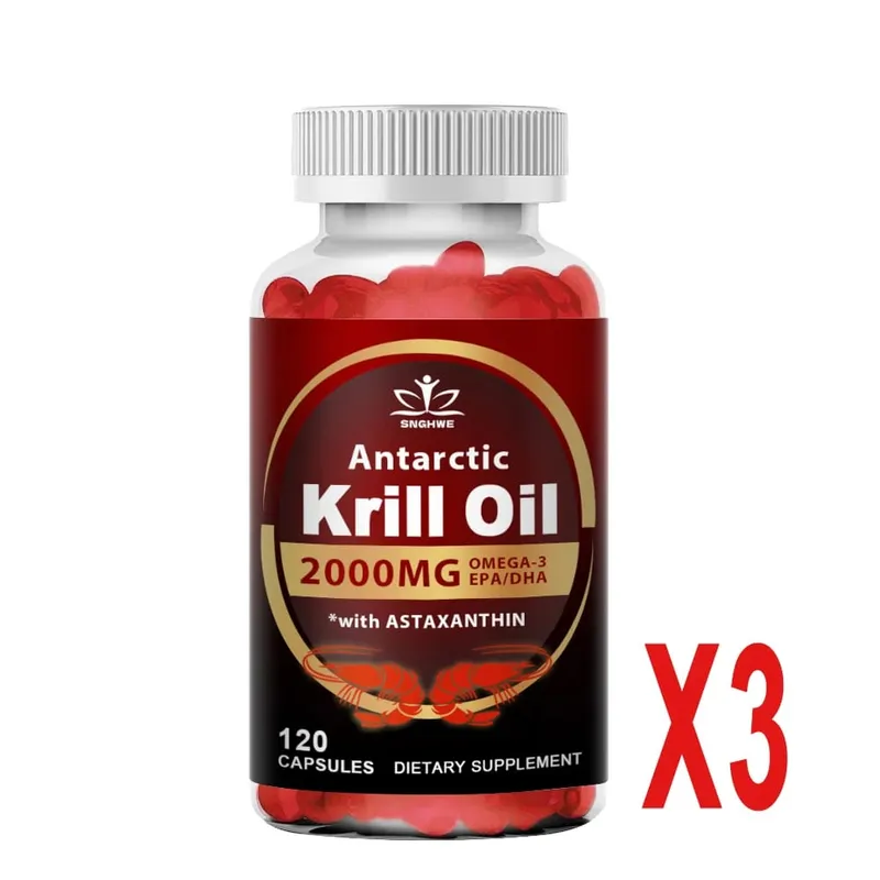 Fosfolipidi Omega-3 EPA e DHA fosfolipidi di olio di krill da 2000 mg e astaxantina per la dieta di supporto immunitario e cardiaco delle articolazioni del cervello — image 9