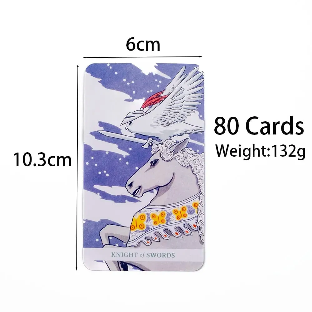 White Winny Tarot Fortune Telling Divination Mazzo da 80 carte e guida in PDF per letture intuitive e gioco da tavolo per la scoperta di sé