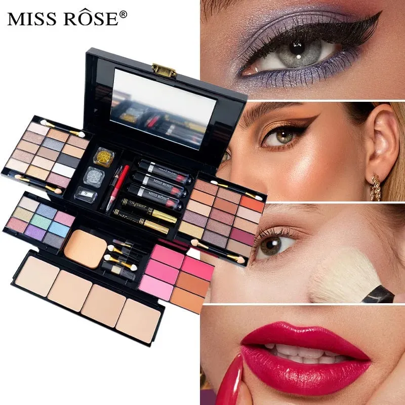 All-in-One-Make-up-Paletten-Set, Kombination aus Lidschatten, Lipgloss, Lippenstift, Rouge, Highlight-Puder in einem kompakten Kit — image 1