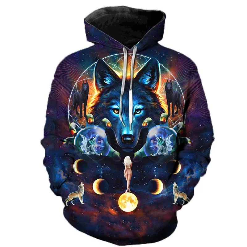 Mikiny 3D Wolf Pánské mikiny s kapucí Zvířecí potisk Teplákové soupravy Pánské/dámské Bundy Funny Hoody DropShipping — image 7