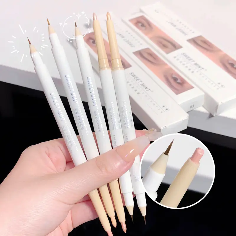 Stylo d'ombre à paupières liquide 2 en 1, crayon à paupières Ultra scintillant, maquillage coréen durable pour les yeux, stylo Gel à pigments à haute brillance, ver à soie — image 2