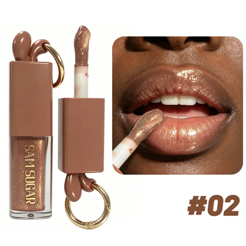 1 stk Spejl Guld Skinnende Brun Kanin Lip Gloss Fugtgivende Plumping Lip Gloss Flydende Læbestift Mat Chokolade Brun Lip Tint Tone — image 8