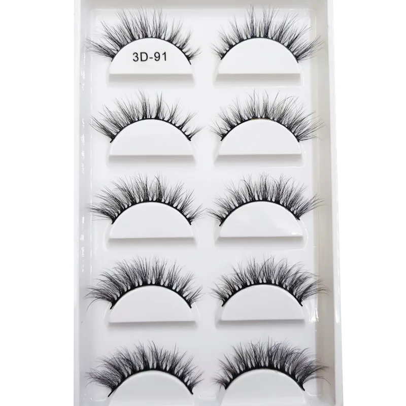 5 คู่ 3D ขนตาปลอมธรรมชาติแต่งหน้า Mink Eyelash Fake Eye Lashes Faux Cils Make Up Beauty Maquillaje เครื่องมือ h13 Mini Cat — image 11