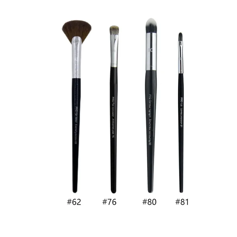 4 stk/sæt Pro Allover øjenskygge makeup børster Læbebryn Precision Concealer Blending Kuppelformet krøllet Smudge Highlight Make Up Brush — image 29