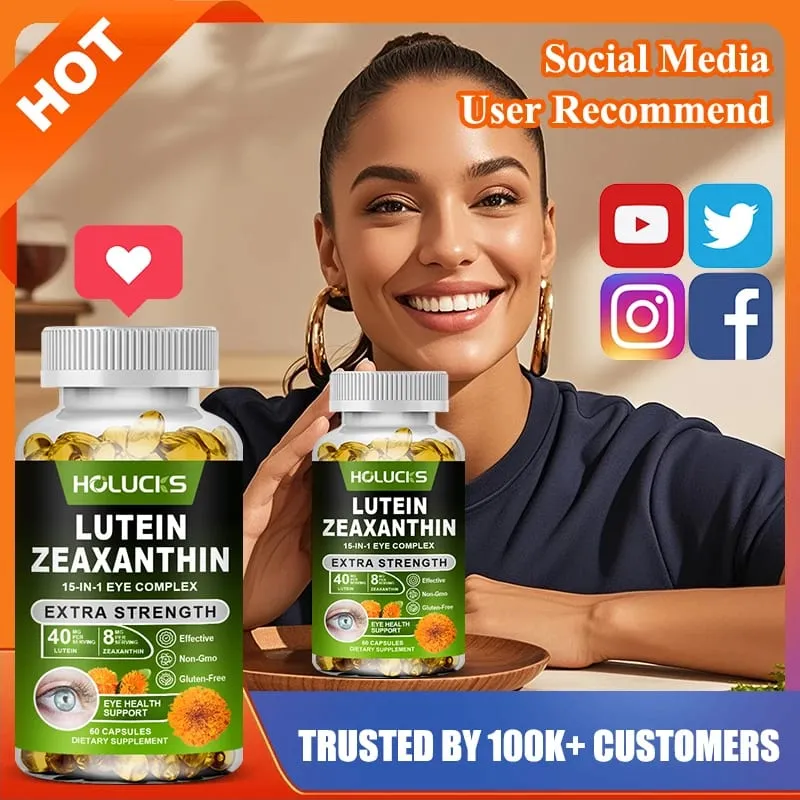 Fortschrittliches Lutein- und Zeaxanthin-Ergänzungsmittel mit Vitamin E für die Gesundheit der Makula und die Klarheit der scharfen Sehlinse sowie die Nachtsicht. Ohne Gentechnik — image 1