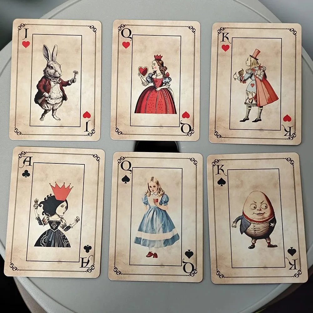 54 Pcs 앨리스 카드 놀이 9*6.5cm 전체 데크 종이 스크랩북 공예 포커 데크 — image 6