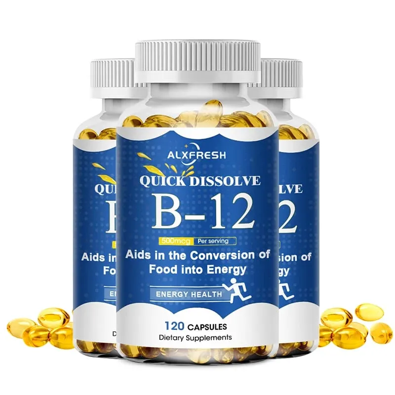 Vitamin-B12-Kapseln unterstützen zelluläre Anämie, Energieproduktion, bekämpfen Müdigkeit, psychische Gesundheit, Stimmungsstabilität und bewahren die Nerven — image 7