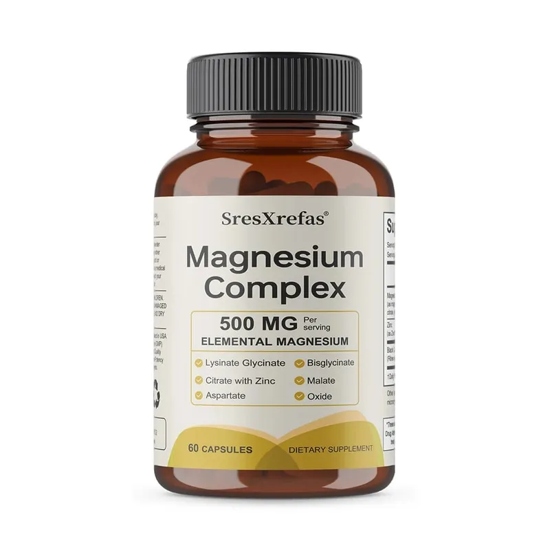 Kapsul Magnesium Kompleks 6 in 1 - Meningkatkan Tidur Nyenyak & Meredakan Otot Mendukung Otot Tulang dan Kesehatan Jantung