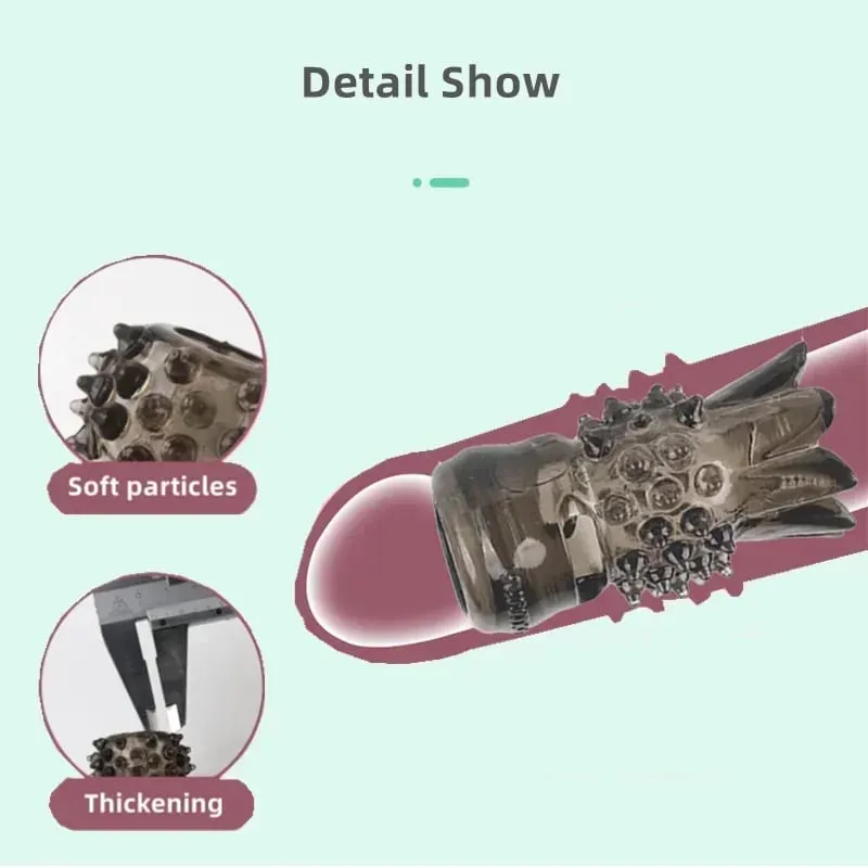 Ring Penis Sleeve Ring Penis Enlargement Cock Ring Male Time Delay Ejaculation Reusable Condom Adult Sex Toys for Man — image 4