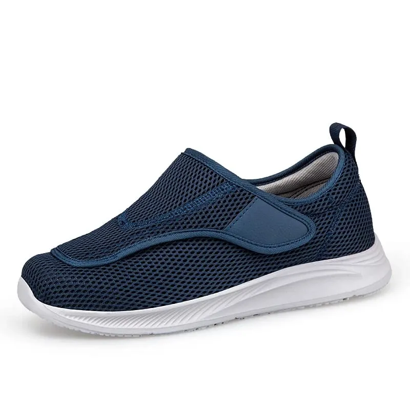 Verstellbare offene Schuhe für Herren, leichte, bequeme Diabetiker-Wanderschuhe, Turnschuhe für geschwollene ältere Füße, normale Breite