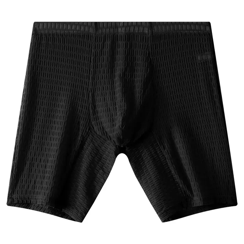 Cueca boxer masculina de malha transparente, roupa íntima de renda, sólida, respirável, bolsa convexa em u, cueca calzoncillo M-XXL — image 5