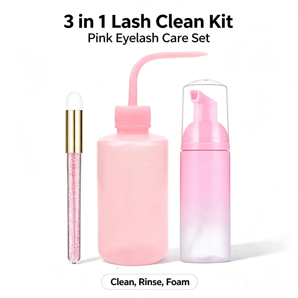 60ml Genopfyldelig lækagefri tomme skummoussepumpeflasker Lash Extension Cleansing Kit Blød børste 250ml skylleflaske Skønhedsværktøj — image 3