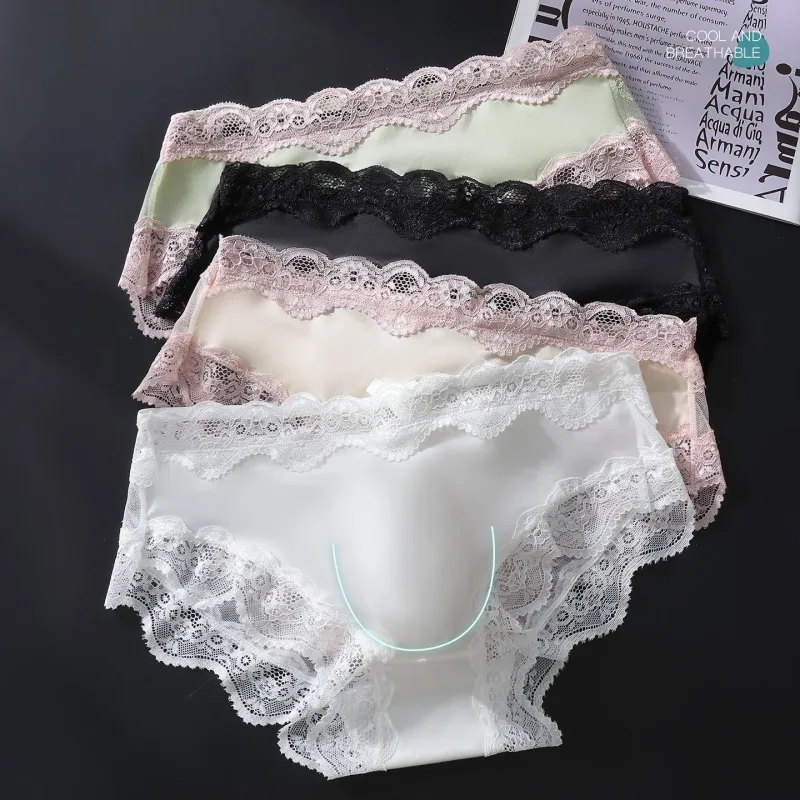 Hommes Triangle culotte dentelle garniture papillon noeud motif fleur mince Super confortable U renflement poche respirant Transparent Underwe — image 3