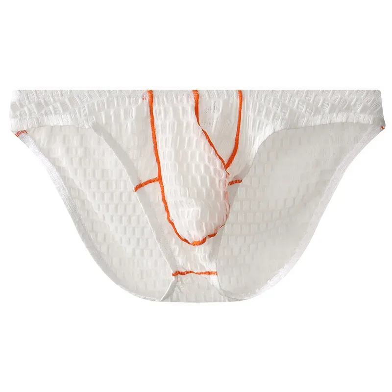 Men Sexy Briefs Underwear Lace Breathable Briefs Underpants U Pouch Ice Silk Ropa Interior Hombre Slips Sissy Panties Cuecas — image 4