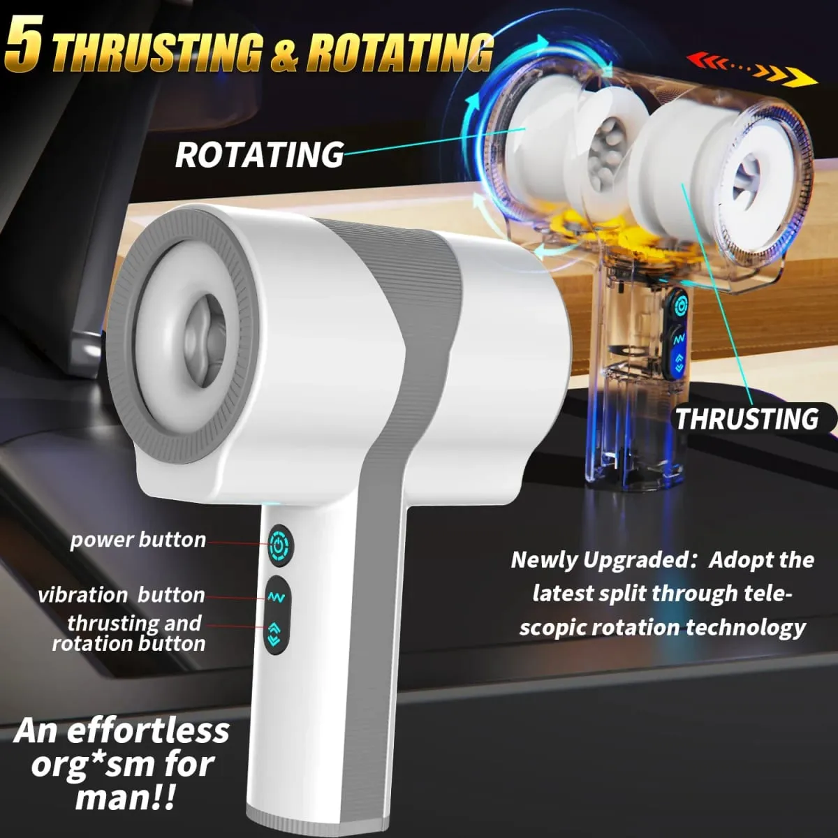 Automatic Thrusting Rotating Vibrating Male Masturbator Blowjob Sex Glans Massager Penis Vibrator Pussy Adult Sex Toys for Men — image 6
