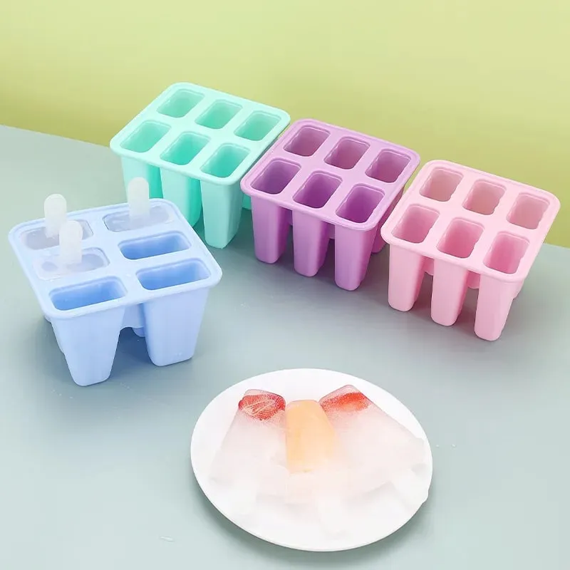 Popsicle Molds 6 Pieces Silicone Ice Pop Molds BPA Free Popsicle Mold Reusable Easy Release Ice Pop Make — image 9