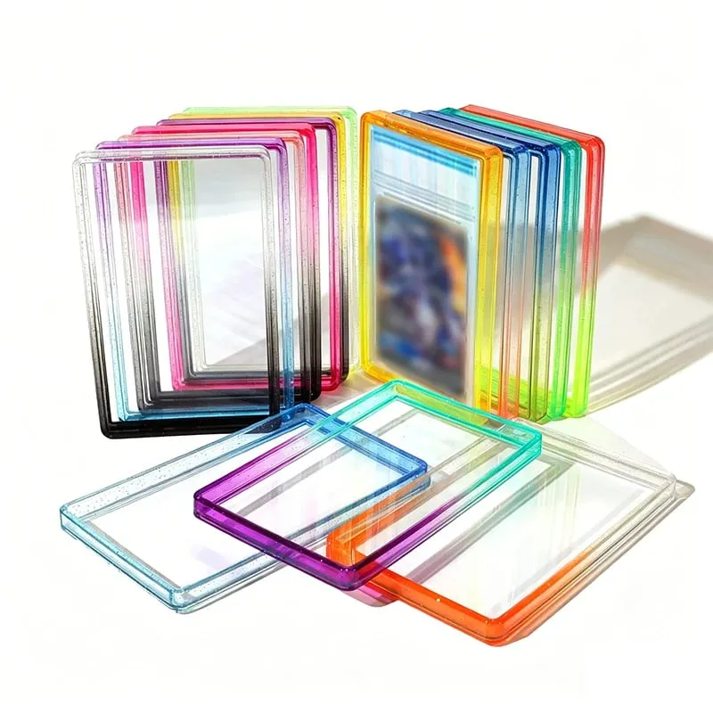 TPU deska s třpytivým nárazníkem Držák pouzdra Ochranné pouzdro na displej s průhlednou zadní stranou pro 35PT Graded Trading Card — image 1