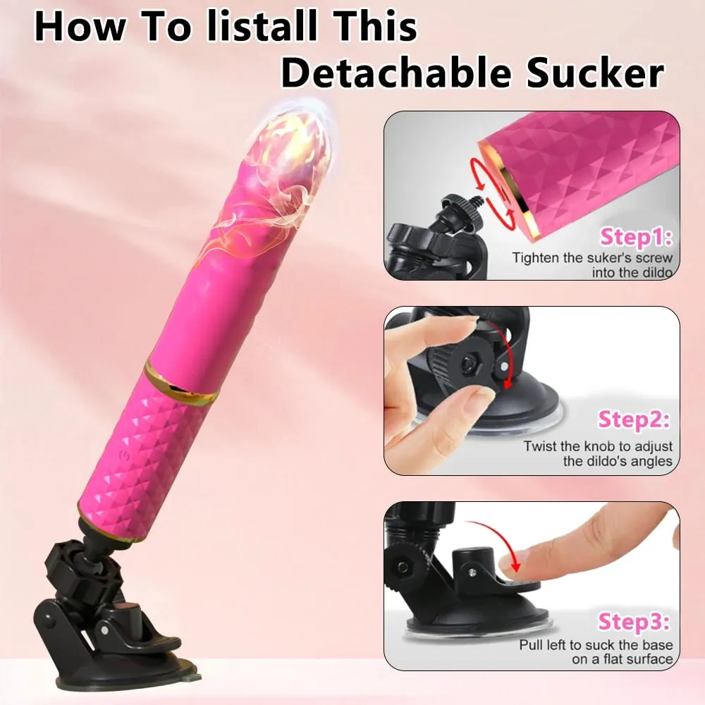 Alat penggetar dildo boleh tarik automatik wanita G-spot faraj melancap rangsangan klitoris urut mesin seks produk dewasa