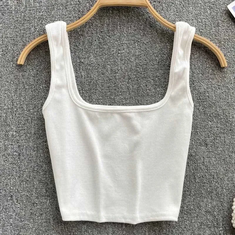 Tank Top Women Sexy Backless Y2k Top Slim Fit Bottoming Blouse Solid Crop Top Sleeveless Camis Mujer — image 19