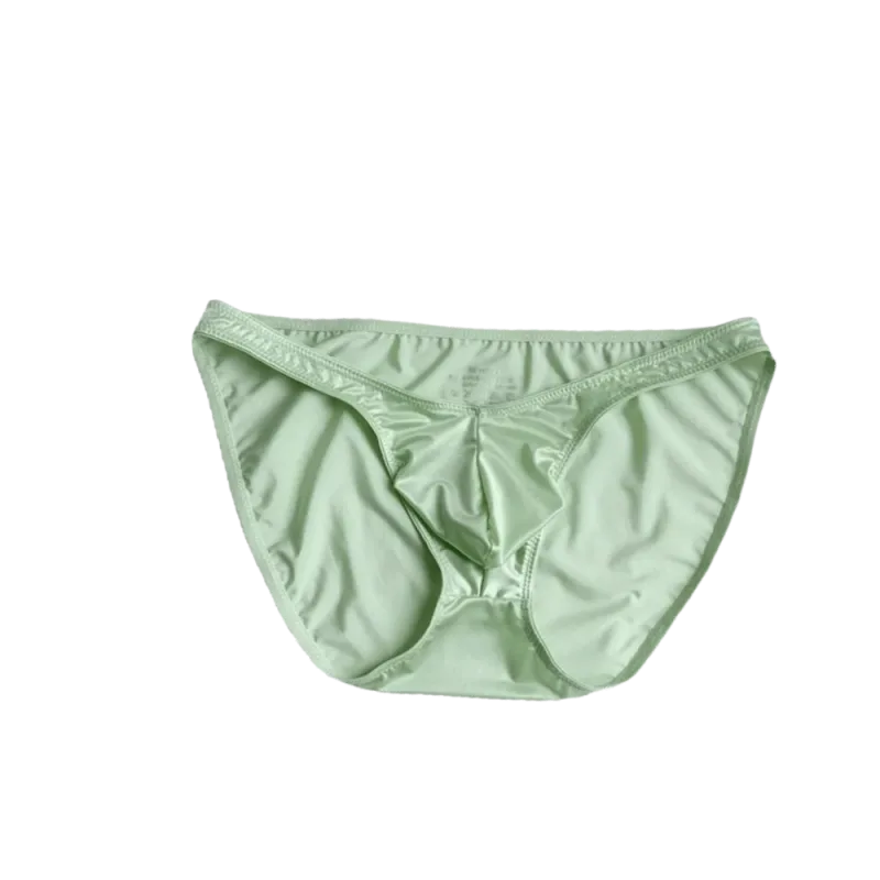 Bequeme U-Pouch-Unterwäsche für Herren mit niedriger Taille, atmungsaktiv, nahtlos, Satin-Seiden-Slip, schmaler Gürtel, Dessous, Eisseiden-Höschen, Sport — image 17