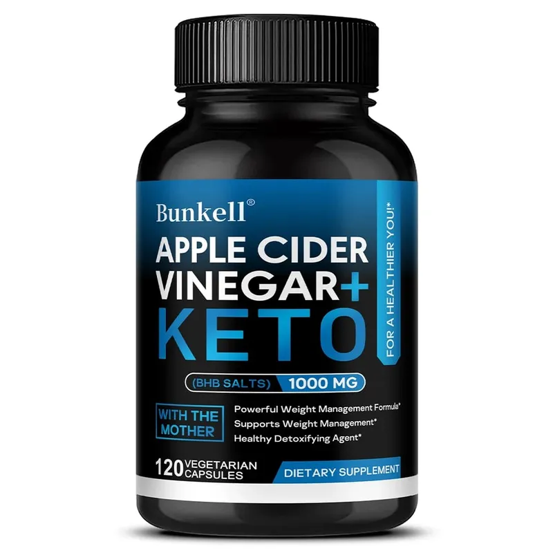 Keto æblecidereddike kapsler 1000mg understøtter metabolisk funktion Fordøjelse appetitstyring og kropsrensning