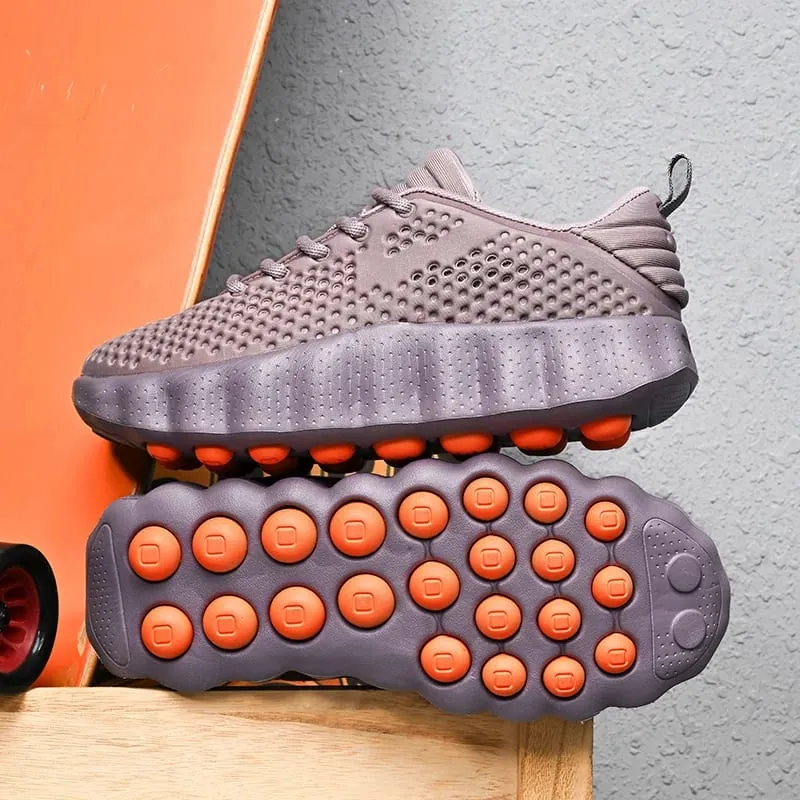 Chaussures de course d'été respirantes pour hommes et femmes, baskets de Sport à plateforme absorbant les chocs, antidérapantes, à la mode, décontractées, de marche — image 9