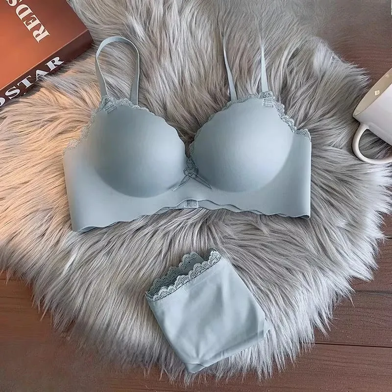 Set reggiseno push up da donna di vendita caldo Set di lingerie comfort anti-cedimento con supporto wireless senza soluzione di continuità S-XLAB per l'uso quotidiano delle giovani donne — image 5