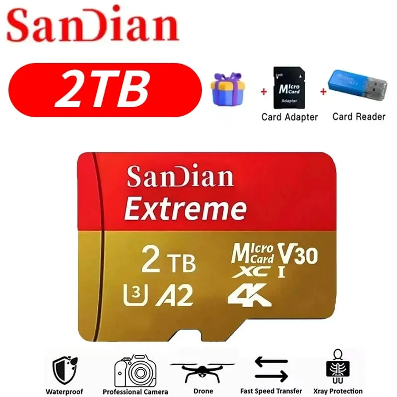 Kad SD Storge Berkelajuan Tinggi 128GB Kad Micro TF Asal 512GB Kelas 10 Pemindahan Kelajuan Tinggi untuk Kamera/PC/Telefon — image 10