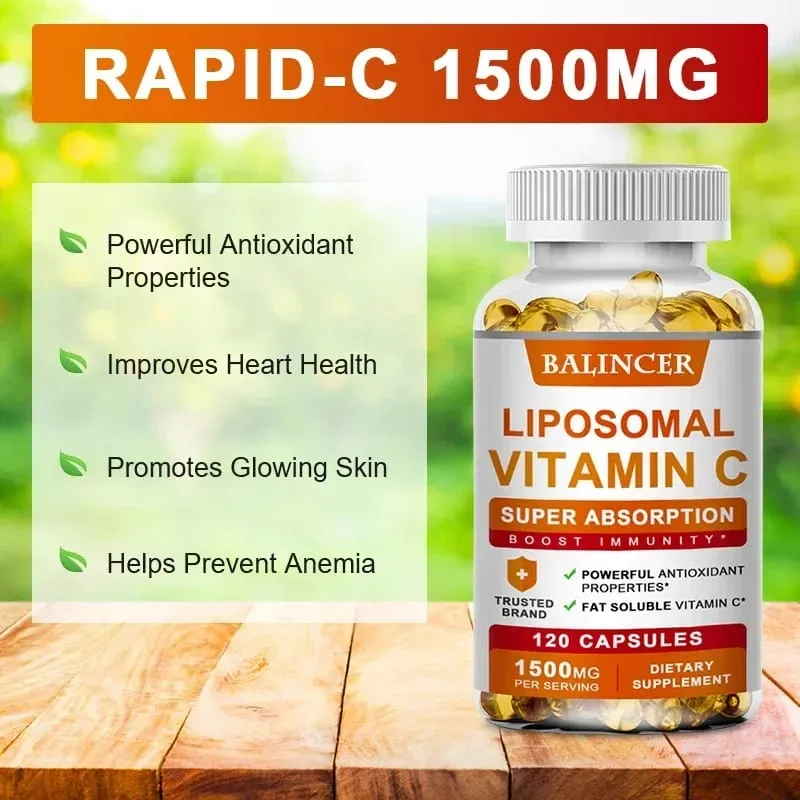 Liposomal Vitamin C 1500mg High Absorption Vitamin C Immune System & Collagen High Potency Fat Soluble Ascorbic Acid Supplement — image 2