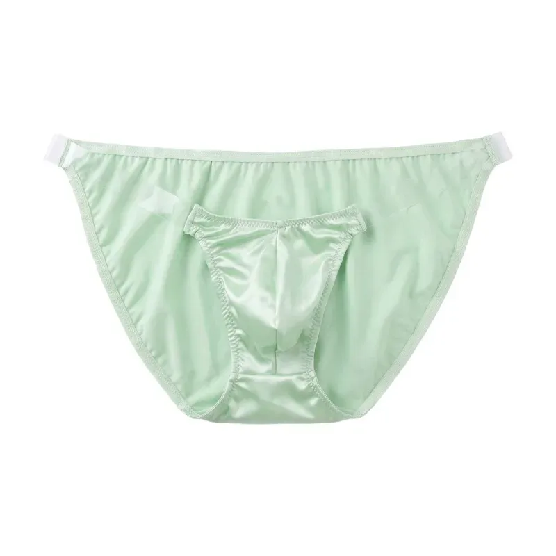 Raso di seta del ghiaccio come la biancheria intima da uomo Solido elasticizzato Slip a forcella alta Mutandine triangolari Custodia rigonfia Mutanda liscia e traspirante — image 10