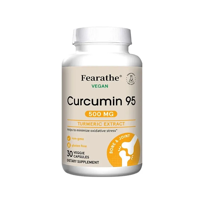 Curcumina - 95 % de curcuminoides - Suplemento de cúrcuma altamente absorbido para la salud de las articulaciones, comodidad y flexibilidad - 120 cápsulas