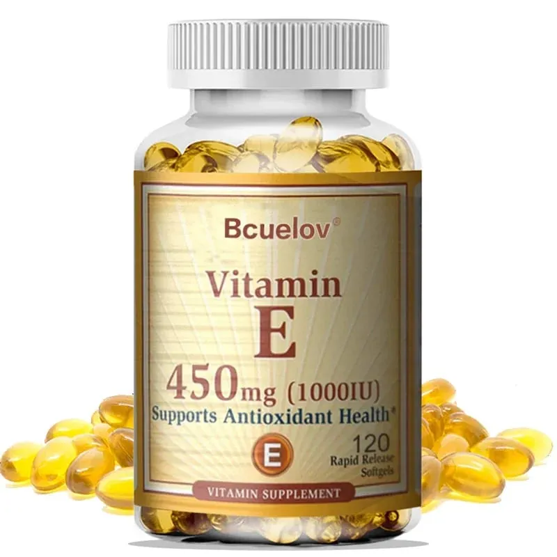 Bcuelov Witamina E 450 mg (1000 j.m.) Mieszana wspomaga układ odpornościowy i odżywianie skóry - Naturalny przeciwutleniacz - Bez glutenu i produktów mlecznych — image 6