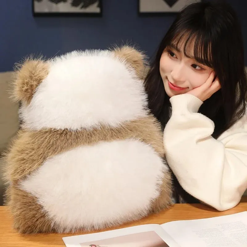 Super Fluffy Plush Panda Shadow Stuffed Qizai Back View Cushion Nordic Style Sofa Decor PIllow Chocolate Panda Hug Waist Pillow — image 5