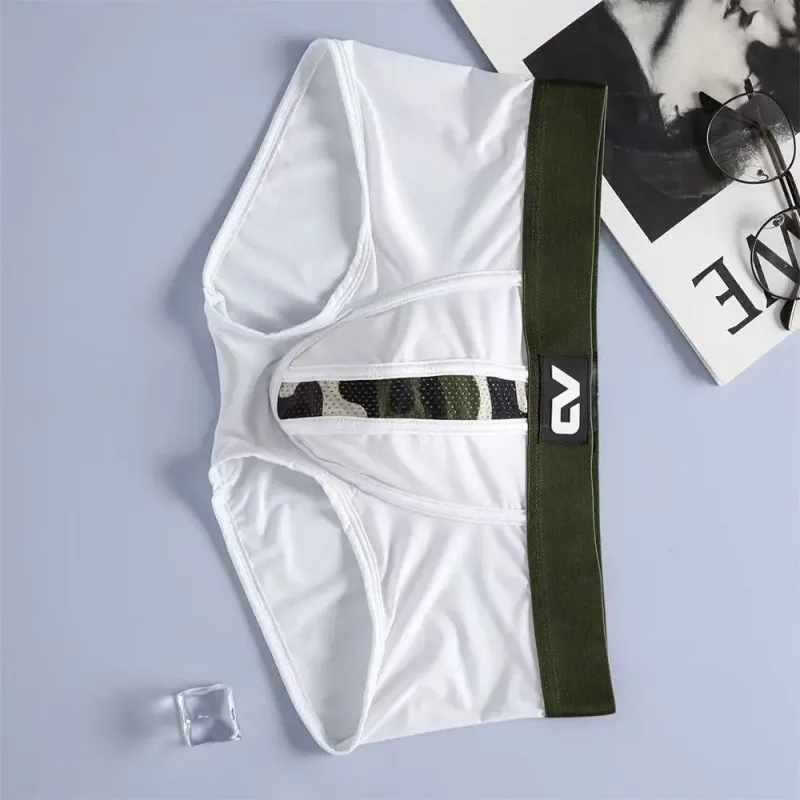 2026Neue personalisierte Herren-Eisseide-U-konvexe, atmungsaktive Mesh-Slips mit niedriger Taille, Unterwäschemode M388 — image 5