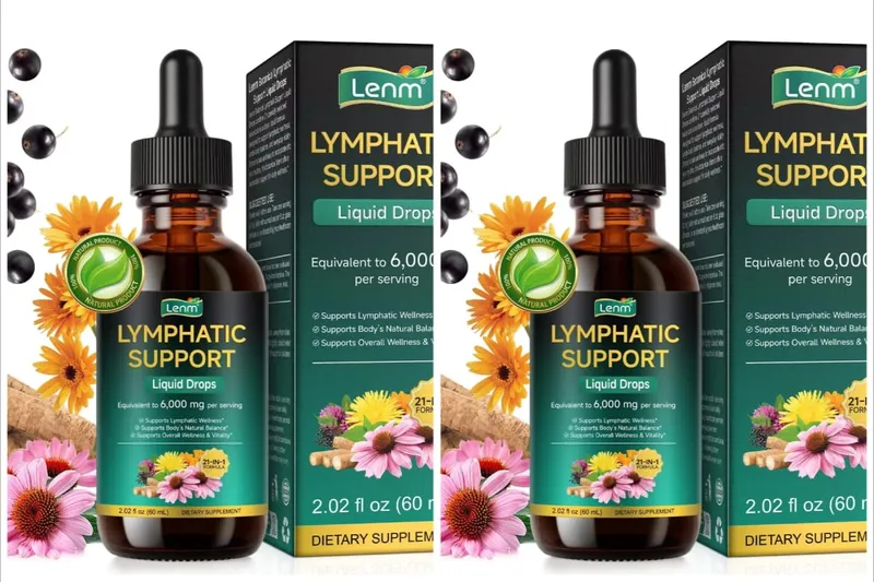 Lenm 60 ml lymfesystem renser immunstøtte Flydende kosttilskud Naturlige organiske lymfedråber til balancestøtte — image 8