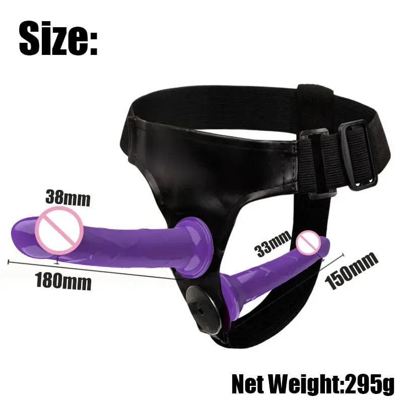 Couples Harness Strap-on with 2 Vibrations Realistic Dildos for Anal G-spot Stimulation Prostate Massager Adult Sex Toy for Wom