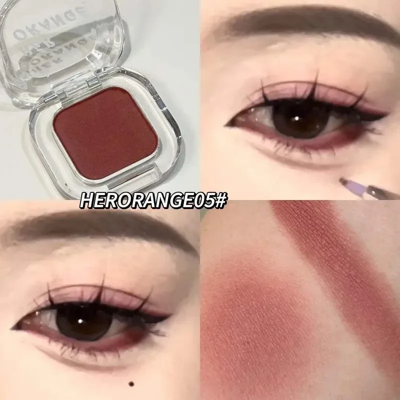 Red Brown Monochrome Eyeshadow Eyeliner Powder Palette Silky Matte Coral Red Lying Silkworm Eyeliner Waterproof Aegyo-sal Makeup